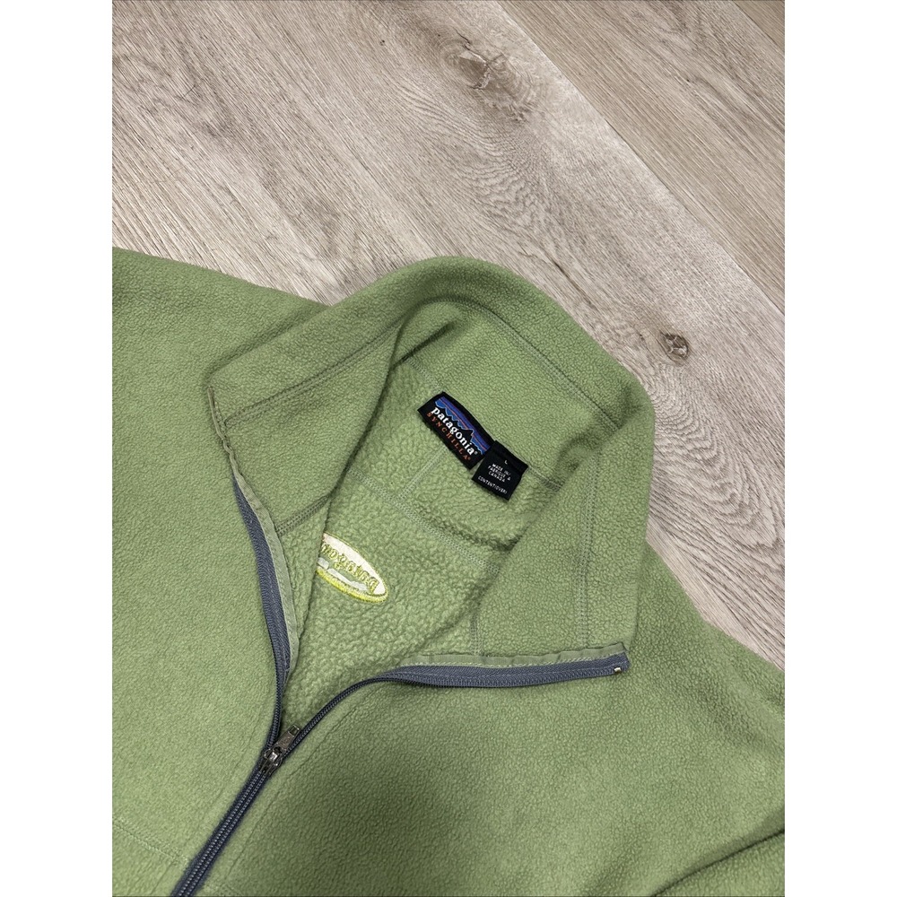 Vintage Men's Patagonia Synchilla Fleece Zip Up Jacket Large Light Green